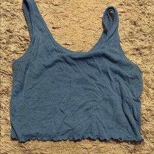 Colsie Blue Sleeveless Crop Tank Top
